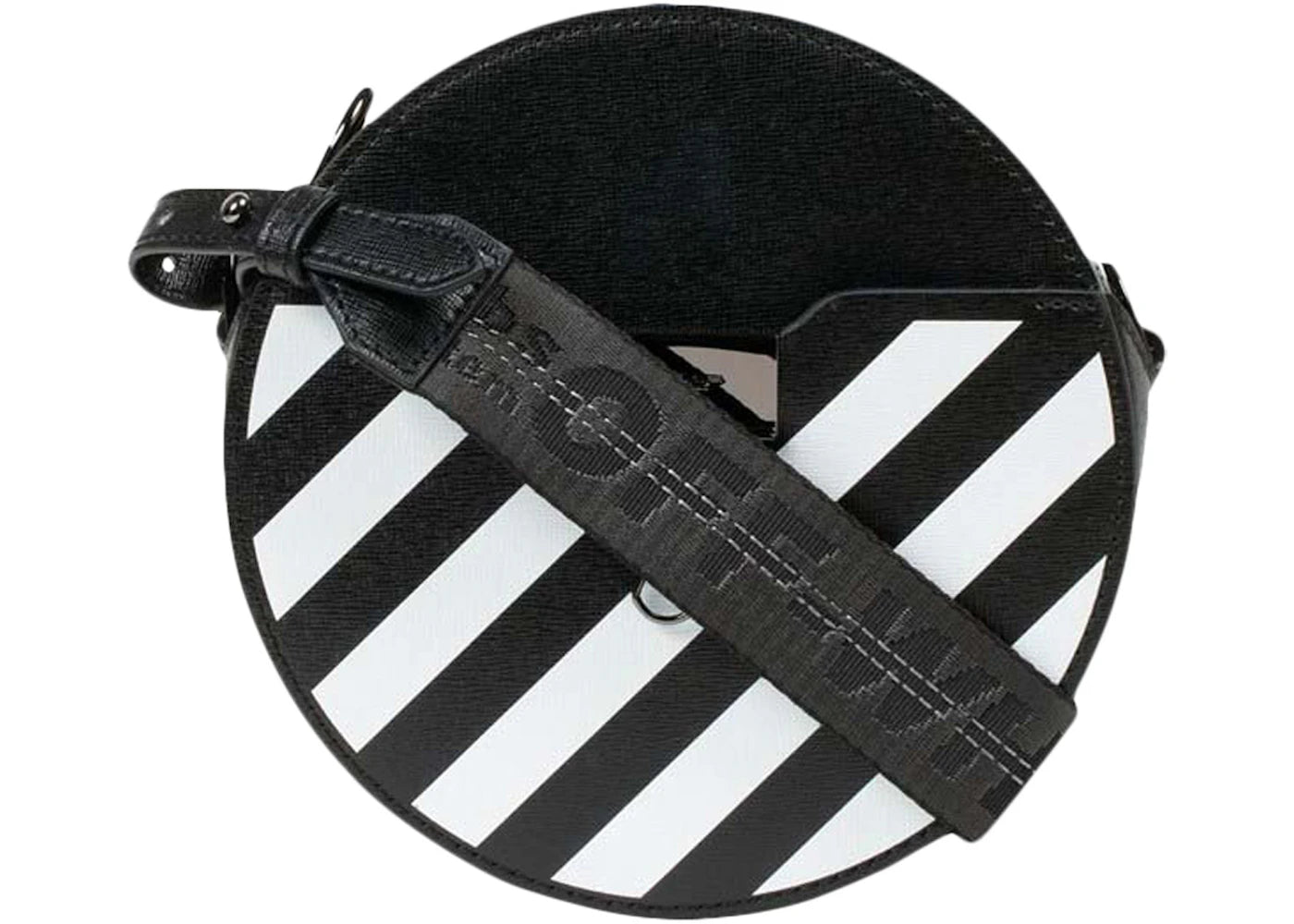 OFF-WHITE Diag Round Bag Black/White