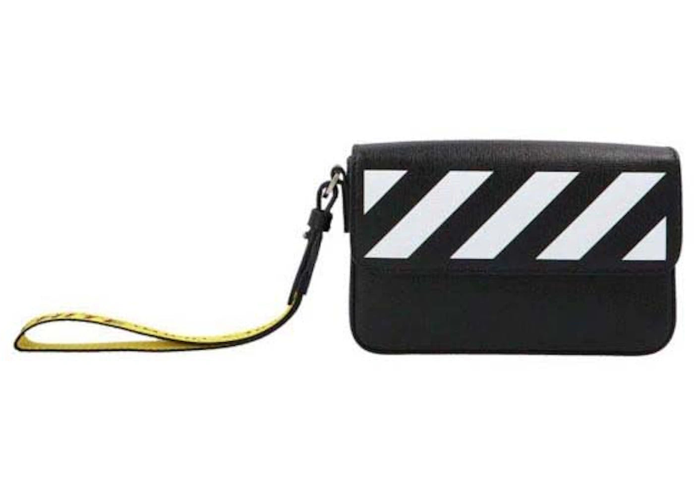 OFF-WHITE Diag Saffiano Clutch Black/White