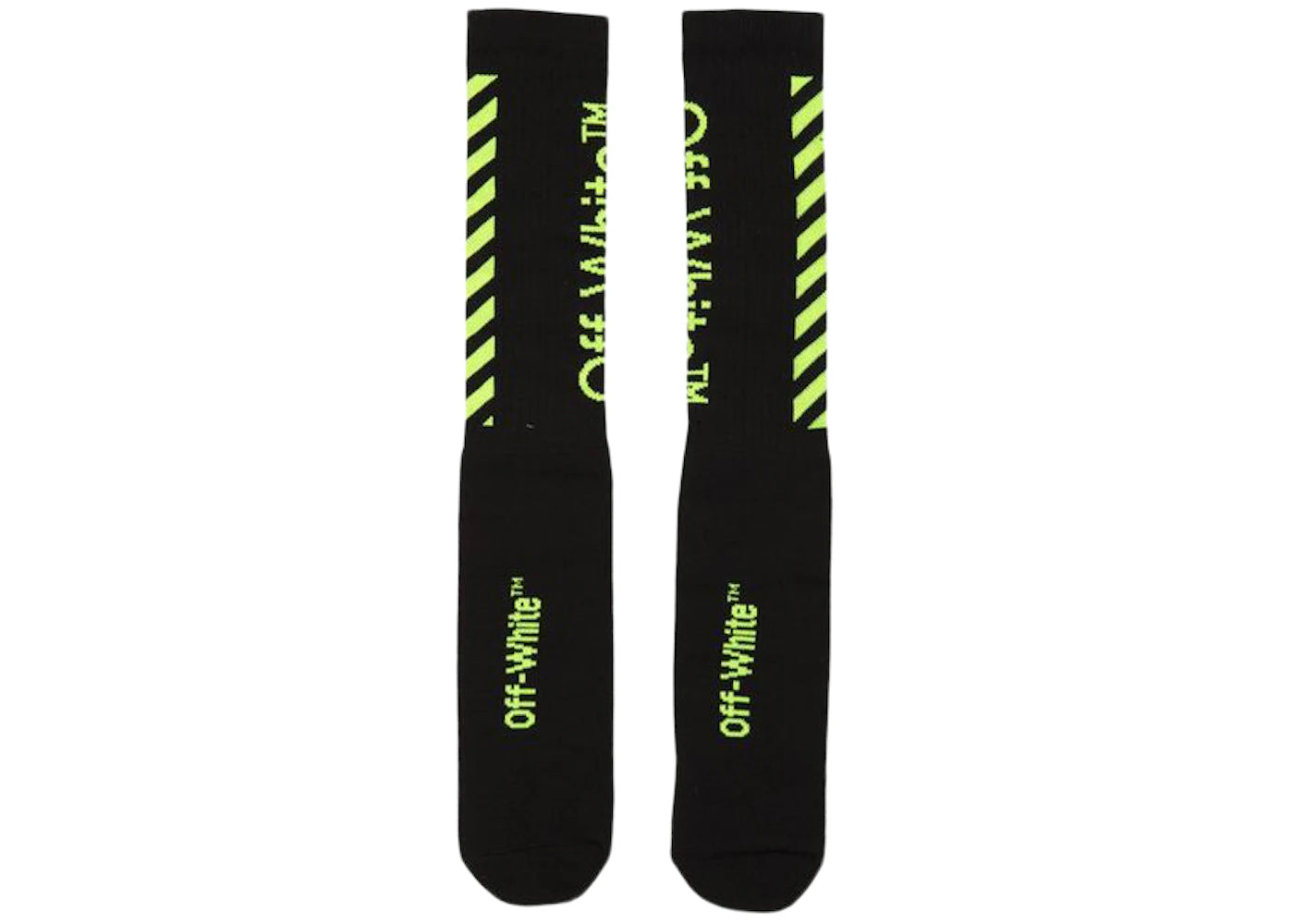 OFF-WHITE Diag Socks Black/Green