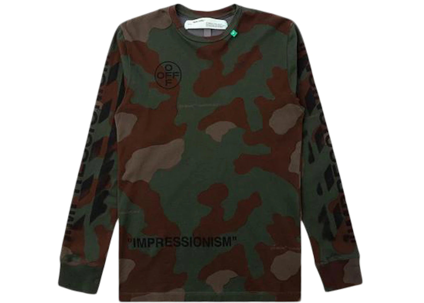 OFF-WHITE Diag Stencil L/S T-Shirt Camo/Black