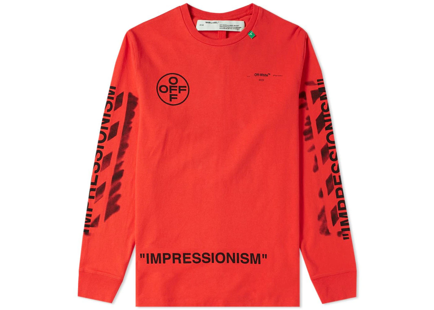 OFF-WHITE Diag Stencil L/S T-Shirt Red/Black