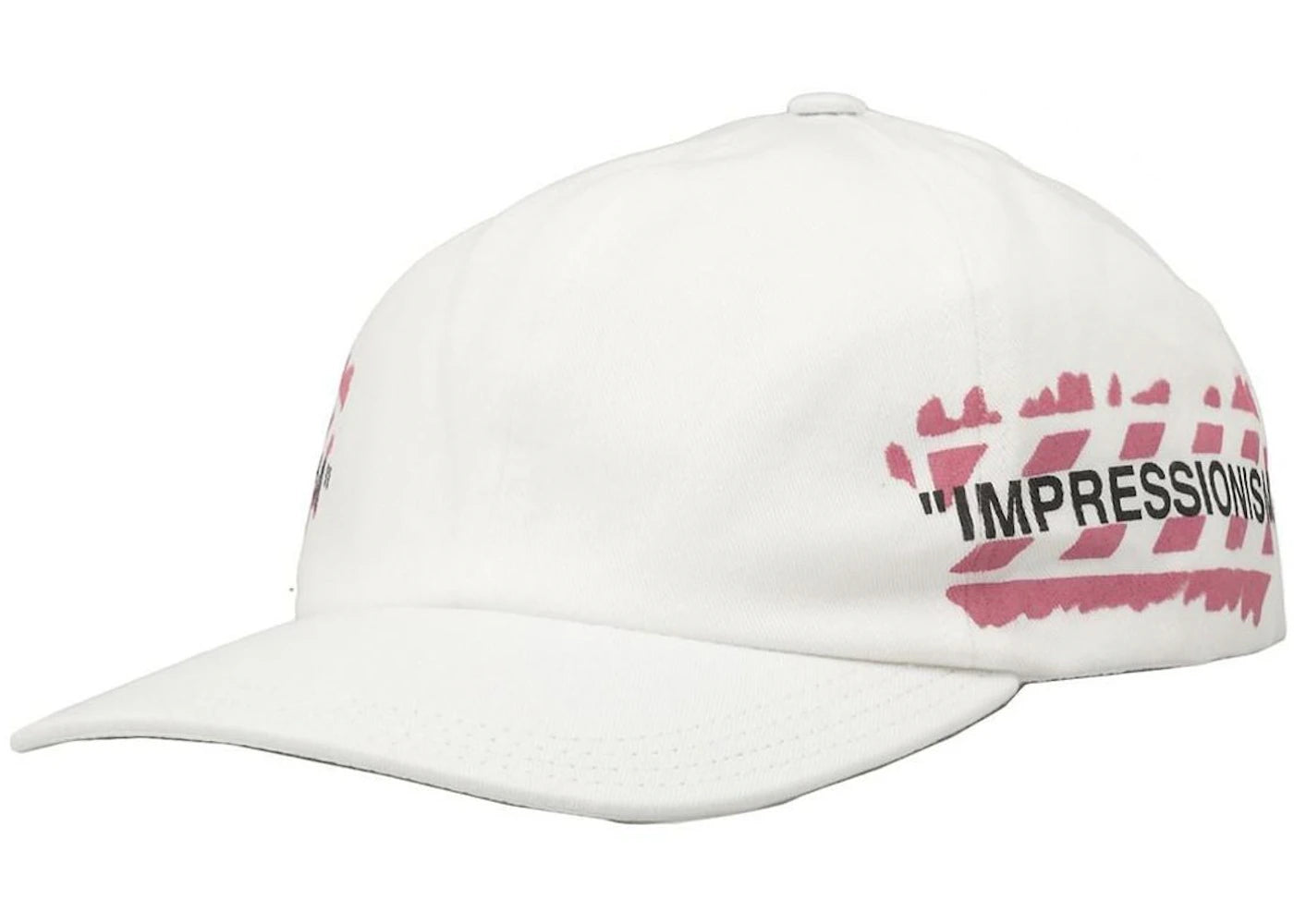 OFF-WHITE Diag Stencil Print Baseball Hat White/Pink