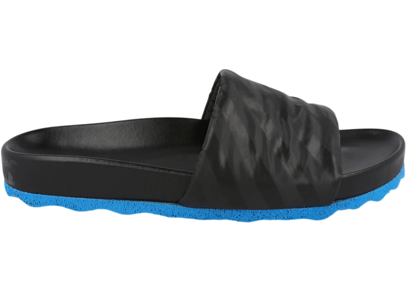 OFF WHITE Diag Strip Slides Black Blue