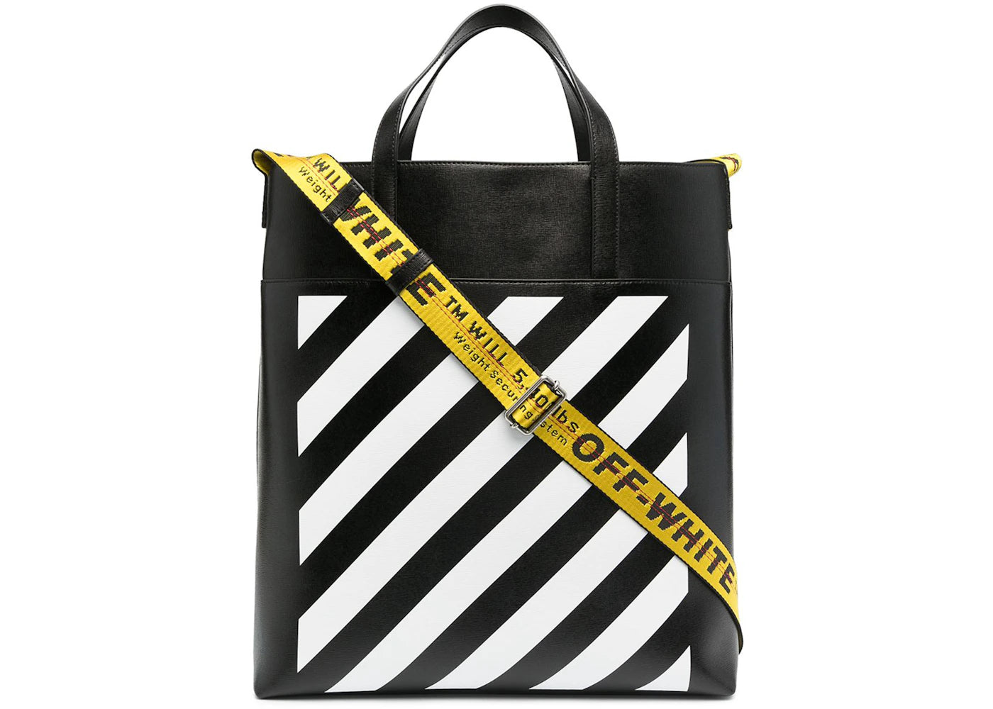 OFF-WHITE Diag Striped Industrial Belt Strap Tote Black/White