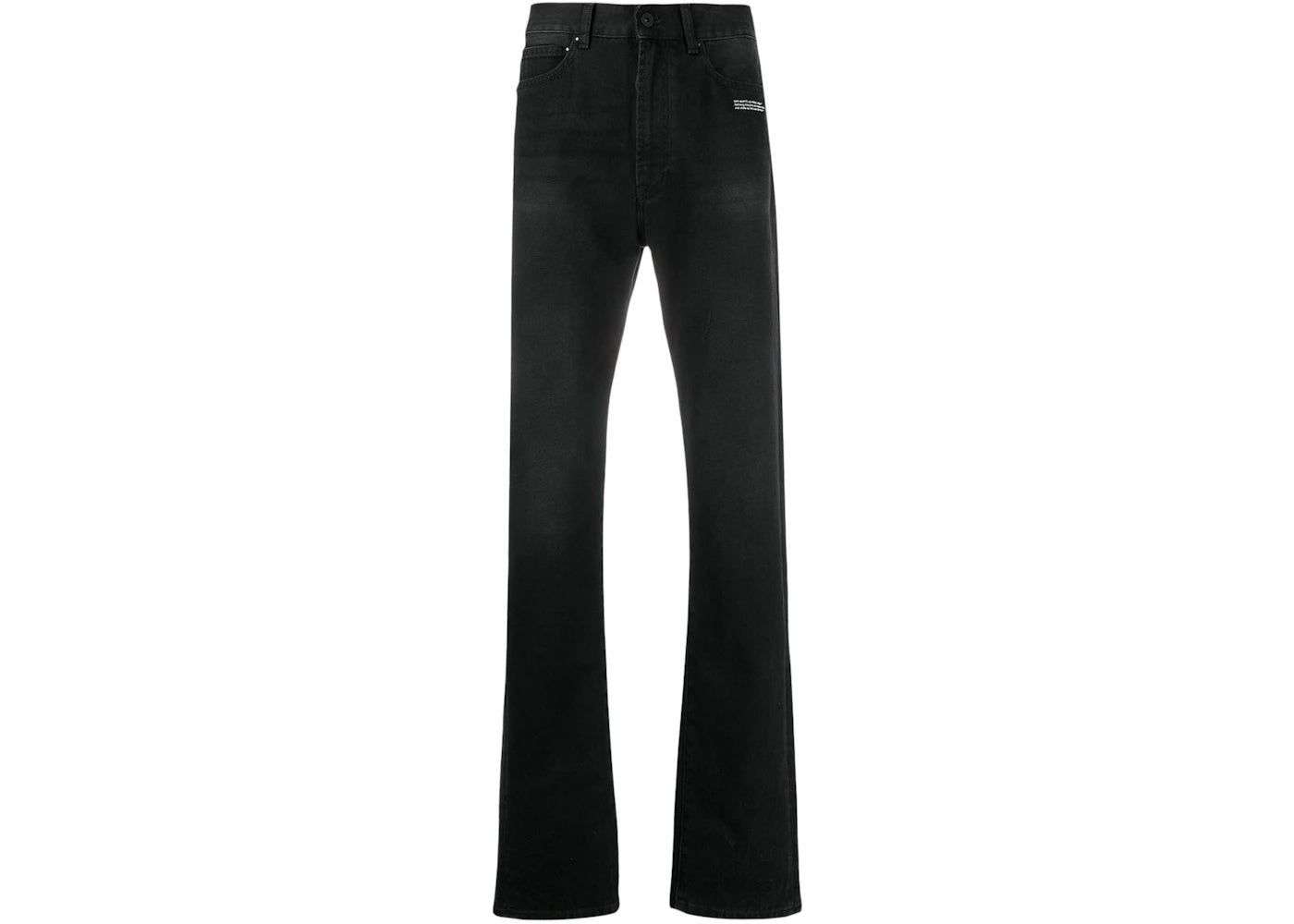 OFF-WHITE Diag Tapered Relaxed Fit Denim Jeans Black/White