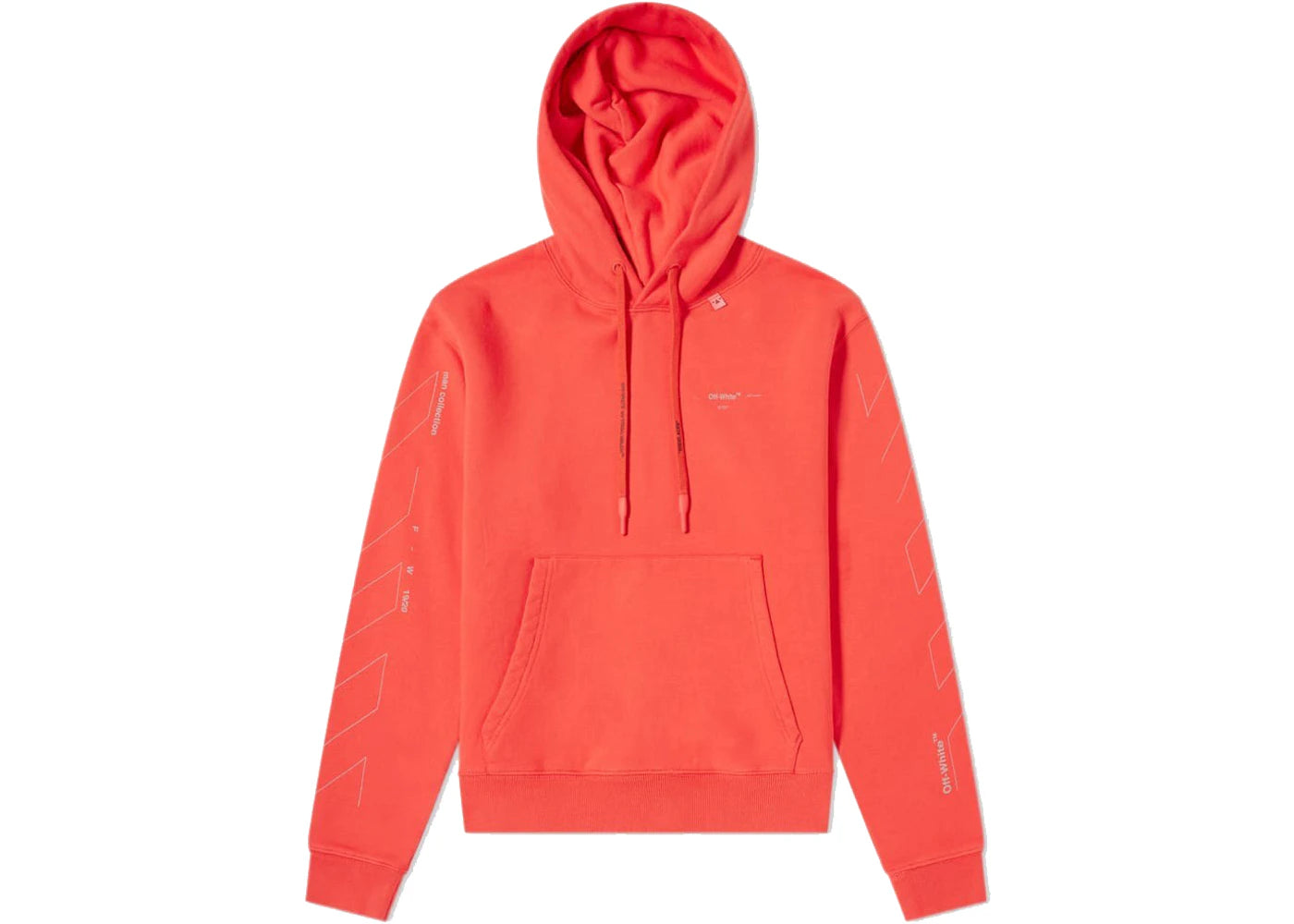 OFF-WHITE Diag Unfinished Hoodie Red/Silver