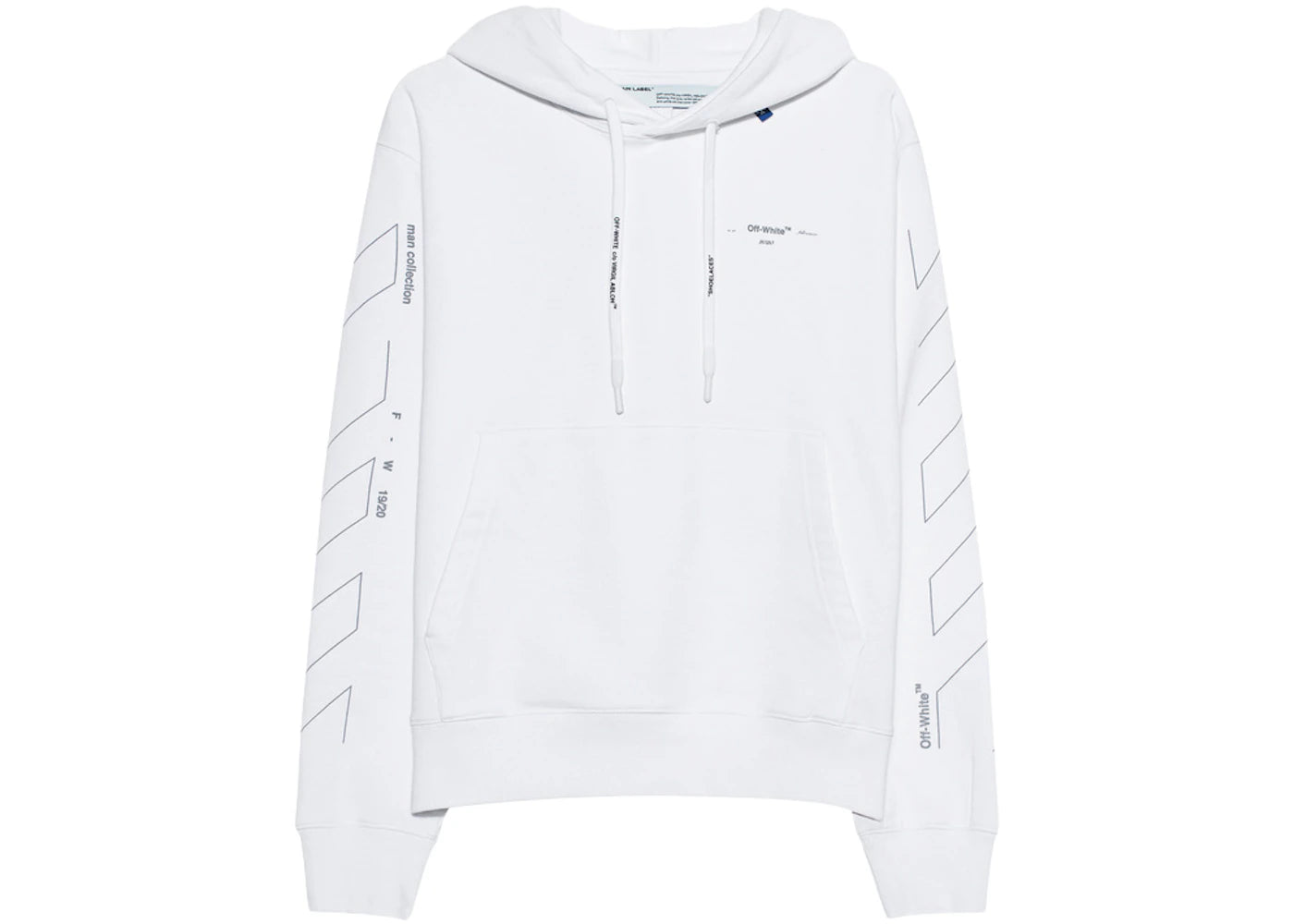 OFF-WHITE Diag Unfinished Hoodie White/Silver