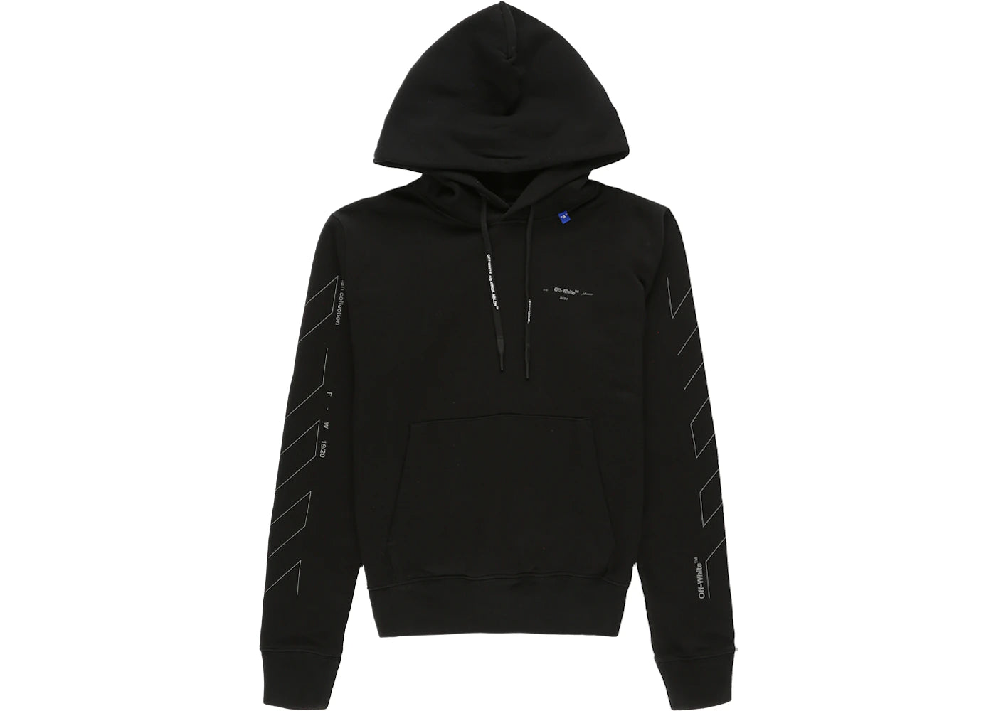 OFF-WHITE Diag Unfinished Slim Hoodie Black