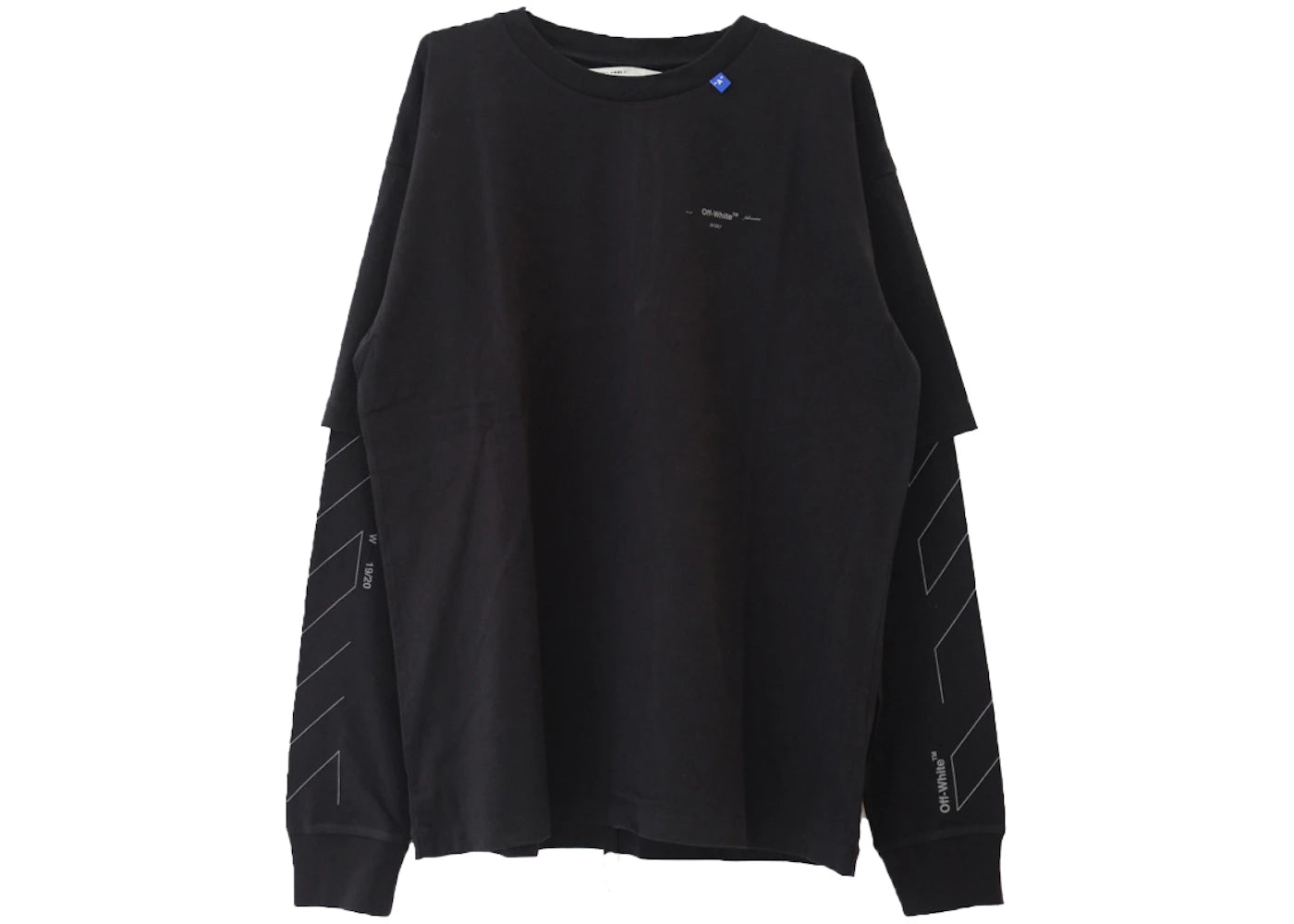 OFF-WHITE Diag Unfinished T-shirt Black/Silver