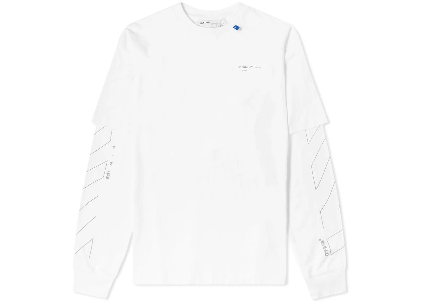 OFF-WHITE Diag Unfinished T-Shirt White/Silver