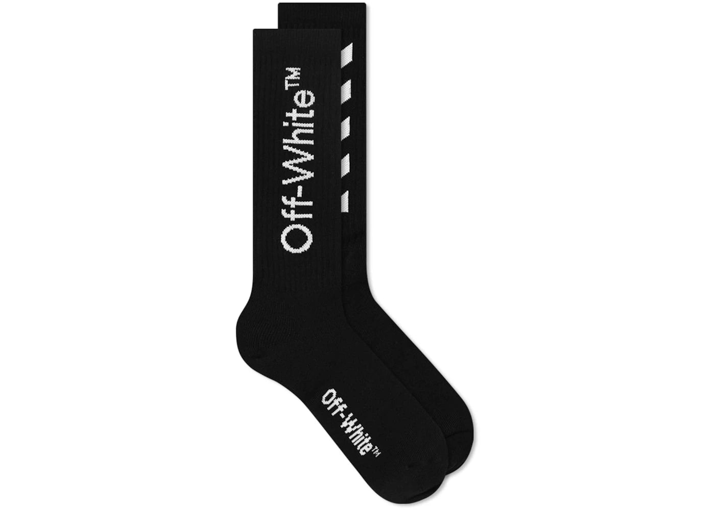 OFF-WHITE Diagonal Mid Length Socks Black/White