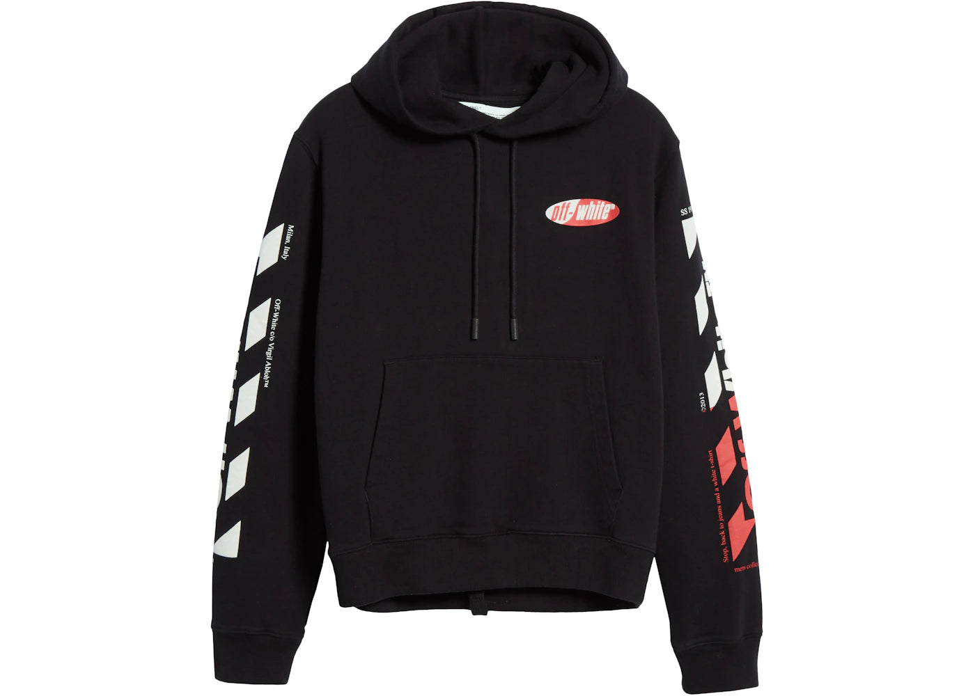 OFF-WHITE Diagonal Split Logo Hoodie Black/Multicolor