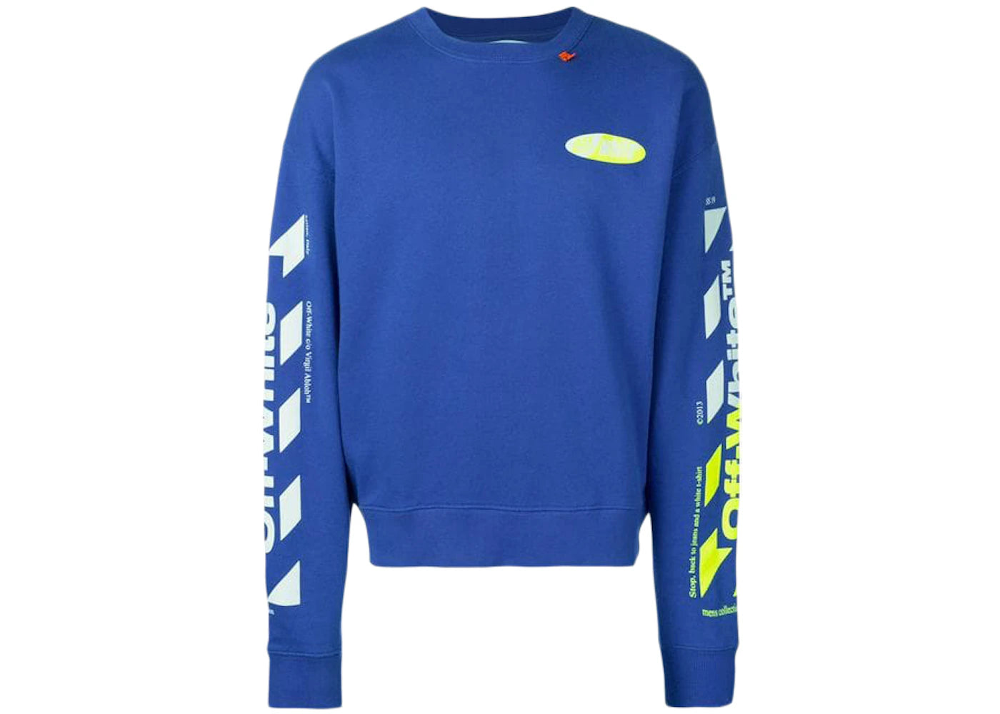 OFF-WHITE Diagonal Split Logo Sweatshirt Blue/White/Yellow