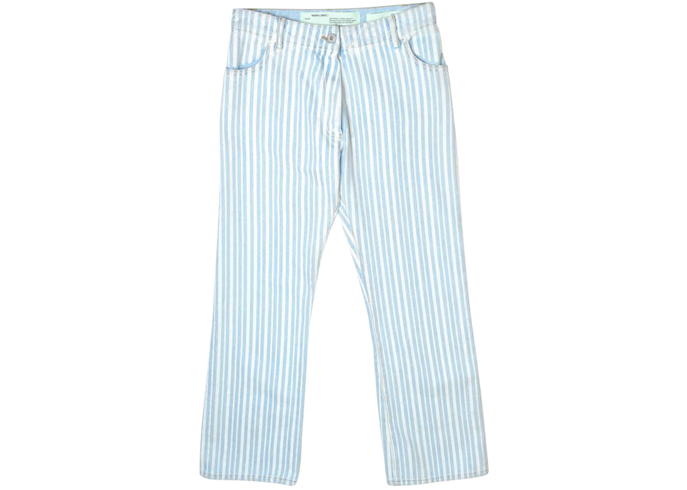 OFF-WHITE Diagonal Stripe Straight Fit Denim Jeans Blue/White