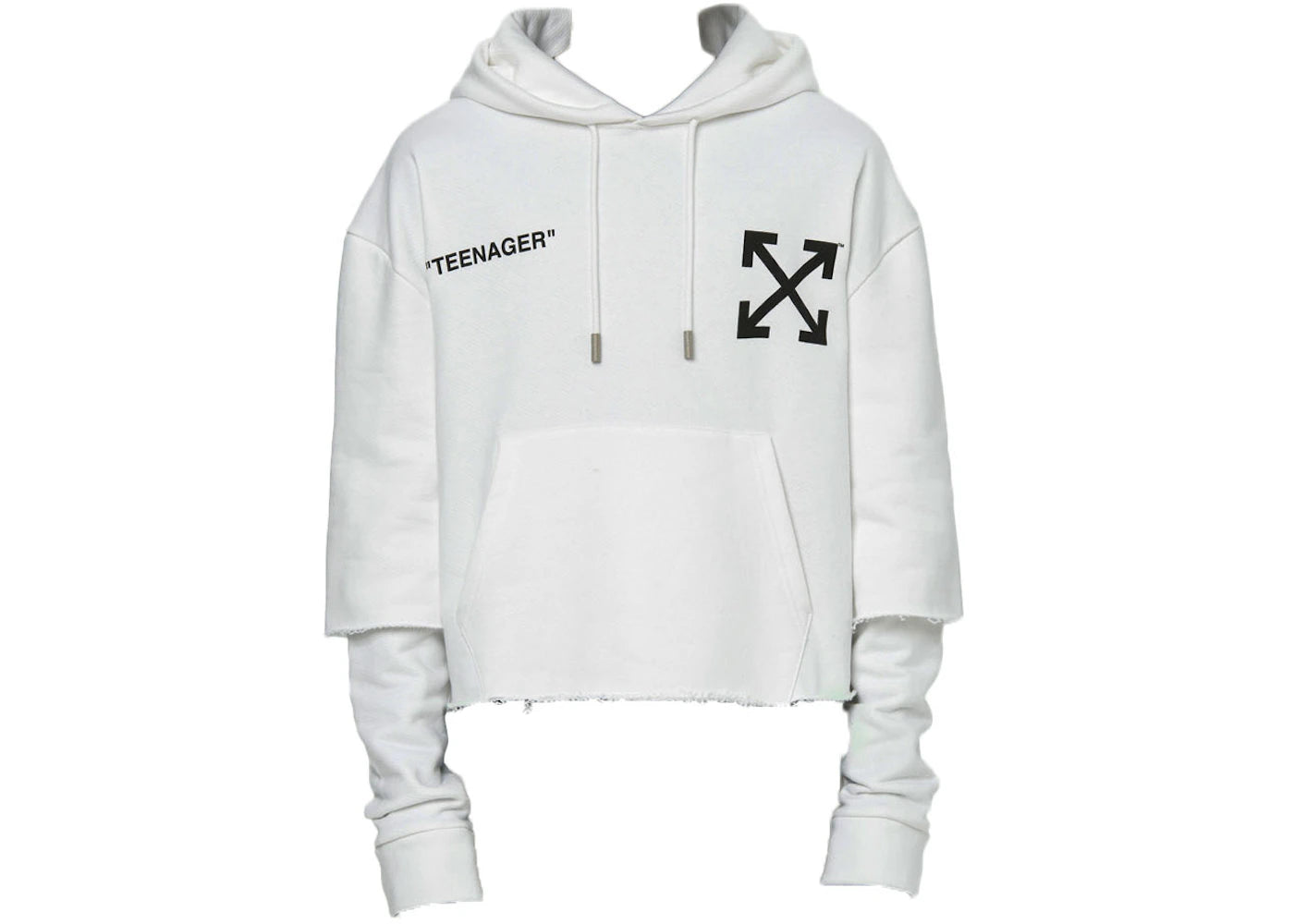 OFF-WHITE Distressed Flamed Bart Hoodie White