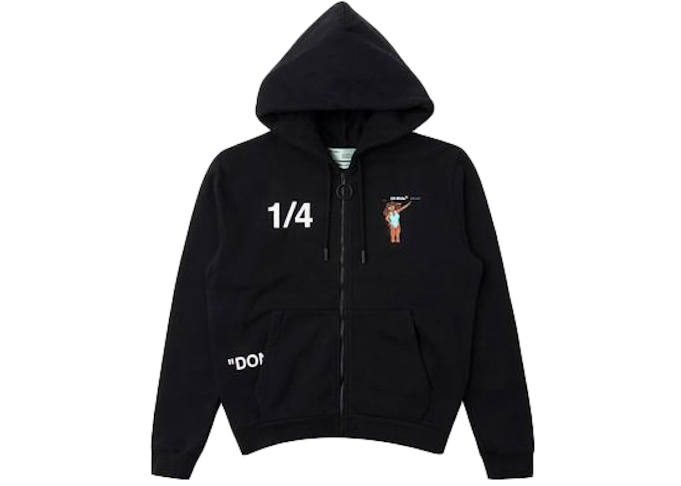 OFF-WHITE Dondi White Woman Zip Up Hoodie Black/Multicolor