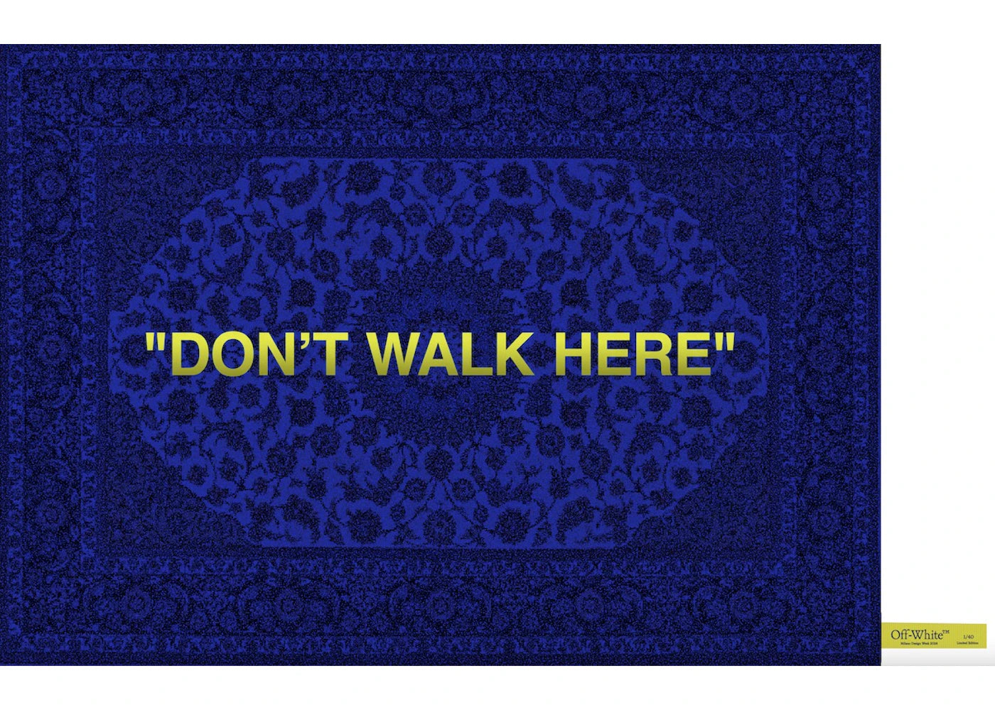 OFF-WHITE "Don't Walk Here" Rug  Deep Blue/Yellow