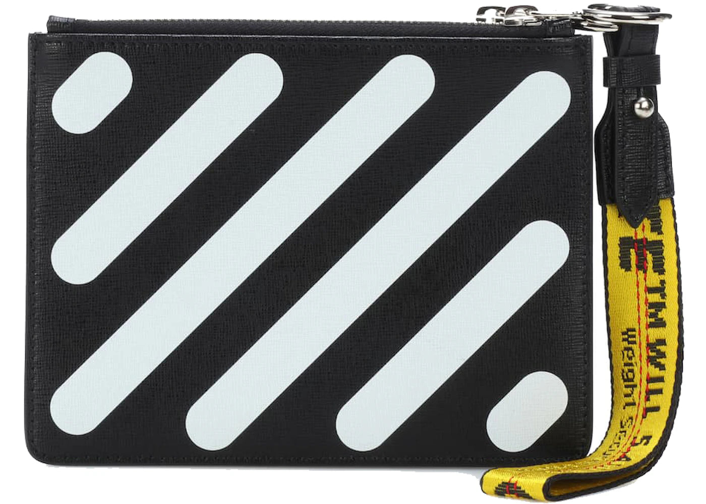 OFF-WHITE Double Flap Wristlet Diag Black/White