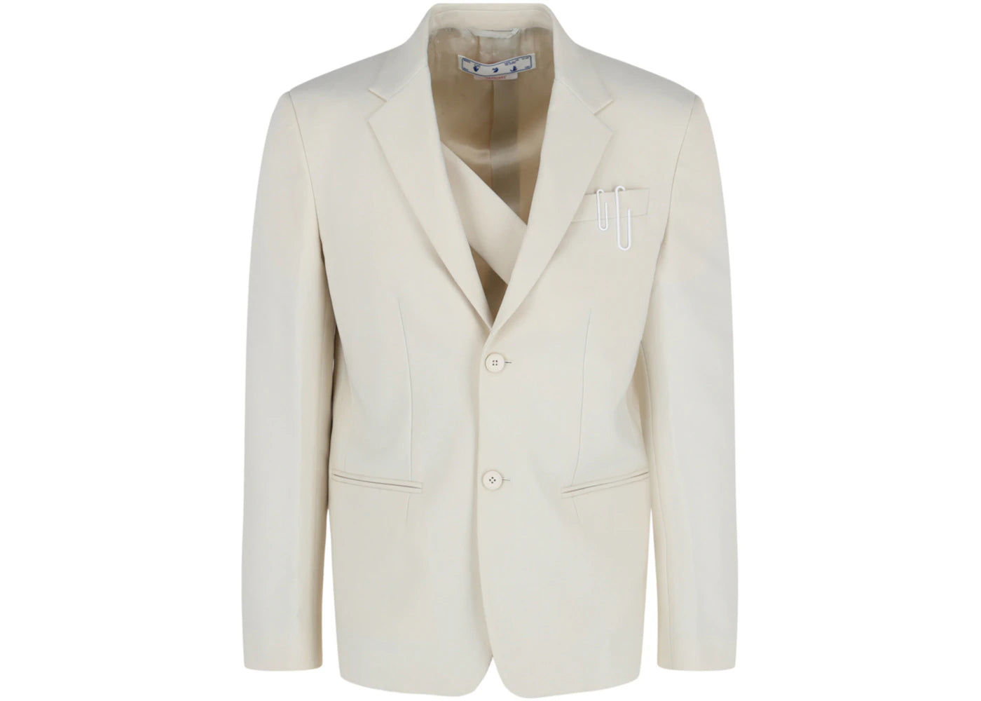 OFF-WHITE Double Pap 2butt Drill Blazer White