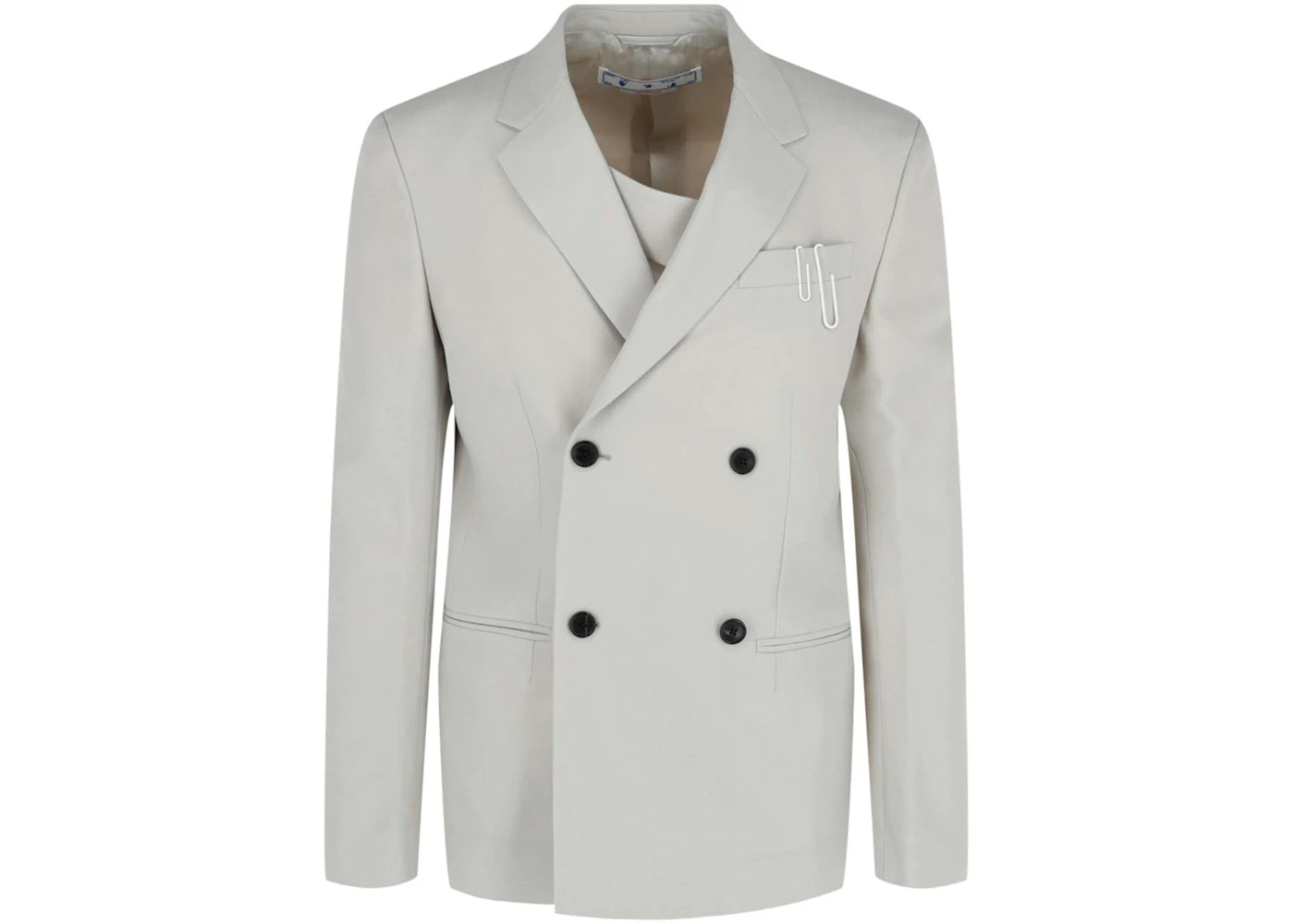 OFF-WHITE Double Pap Relaxed Double-Breasted Blazer White