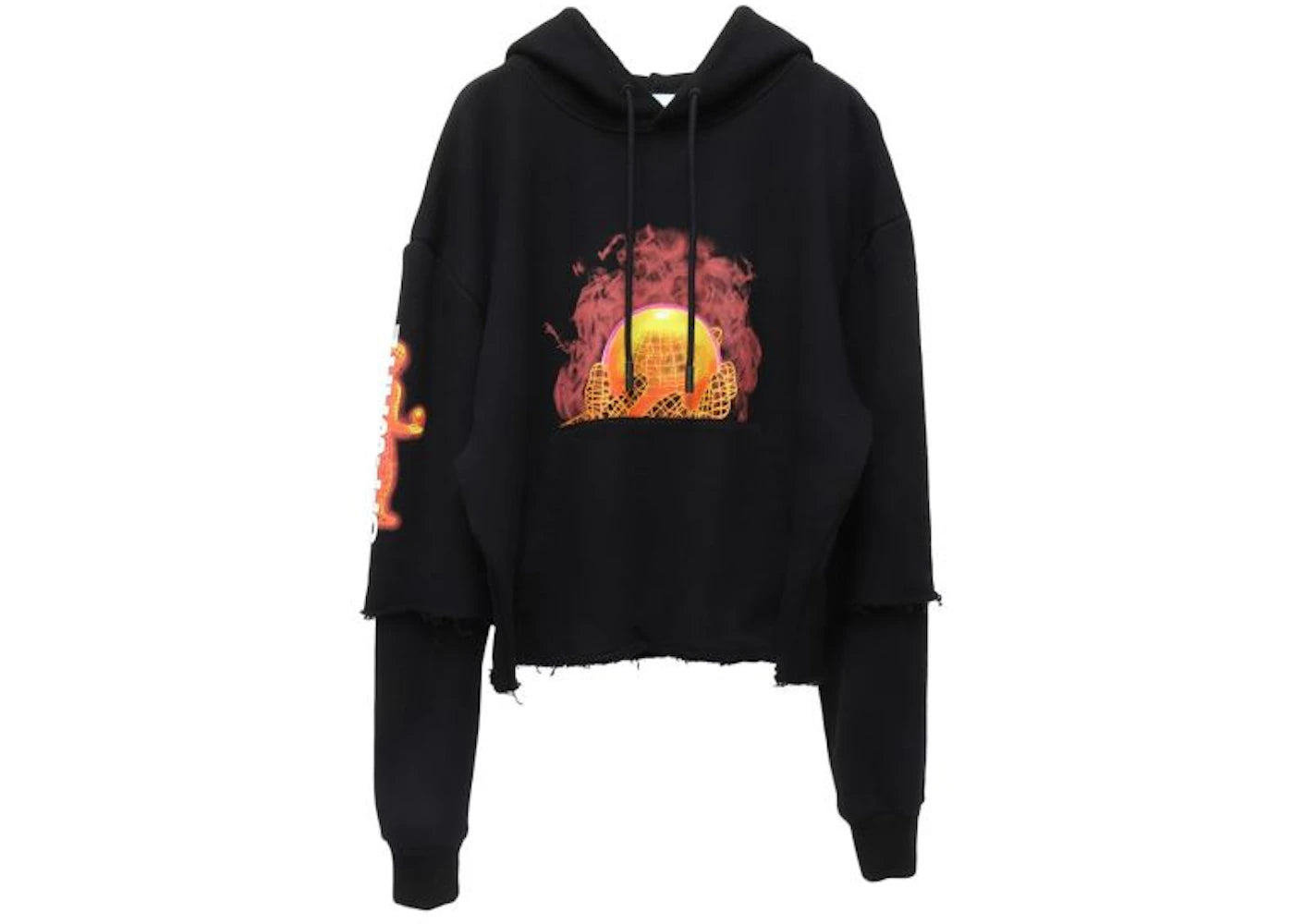 OFF-WHITE Double Sleeves Hands And Planet Hoodie Black/Multicolor