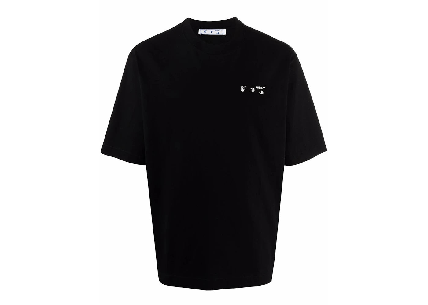 OFF-WHITE Drowning Man Logo Print Crew Neck Short Sleeve T-Shirt Black