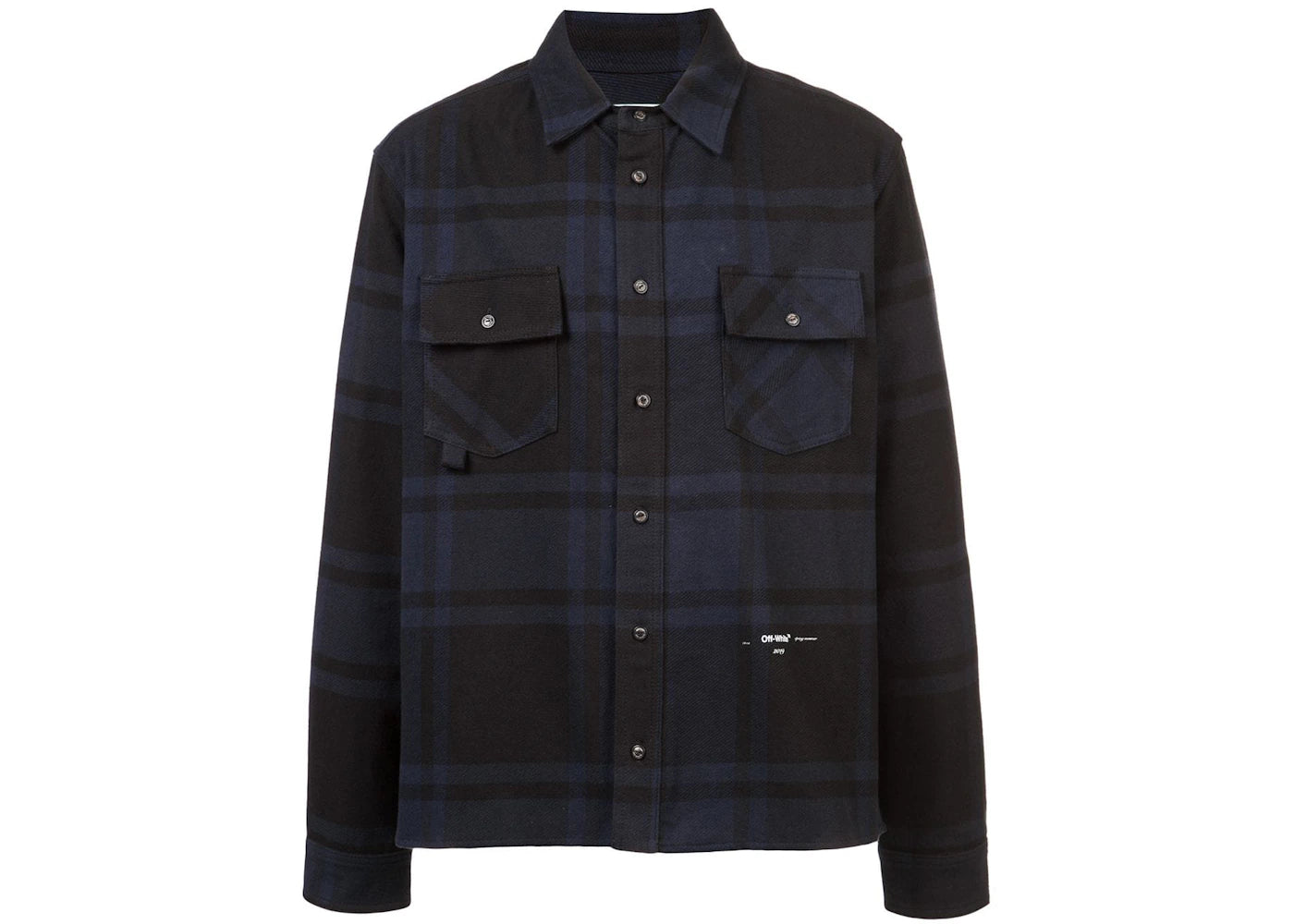 OFF-WHITE Embellished Checkered Flannel Shirt Blue/Black