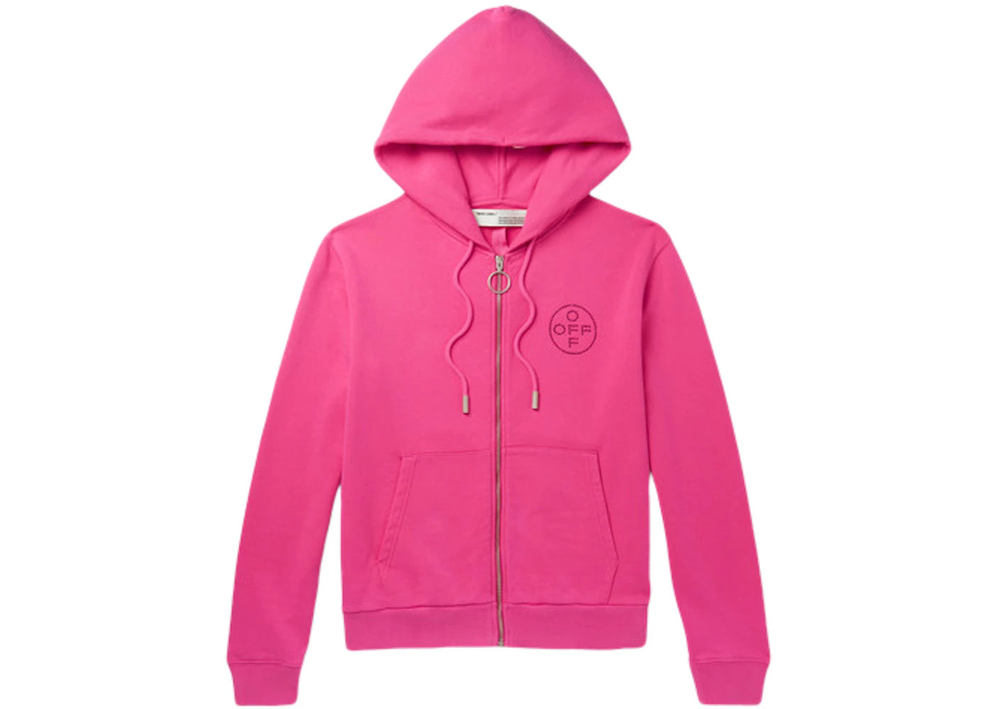 OFF-WHITE Embellished Logo Zip Up Hoodie Pink