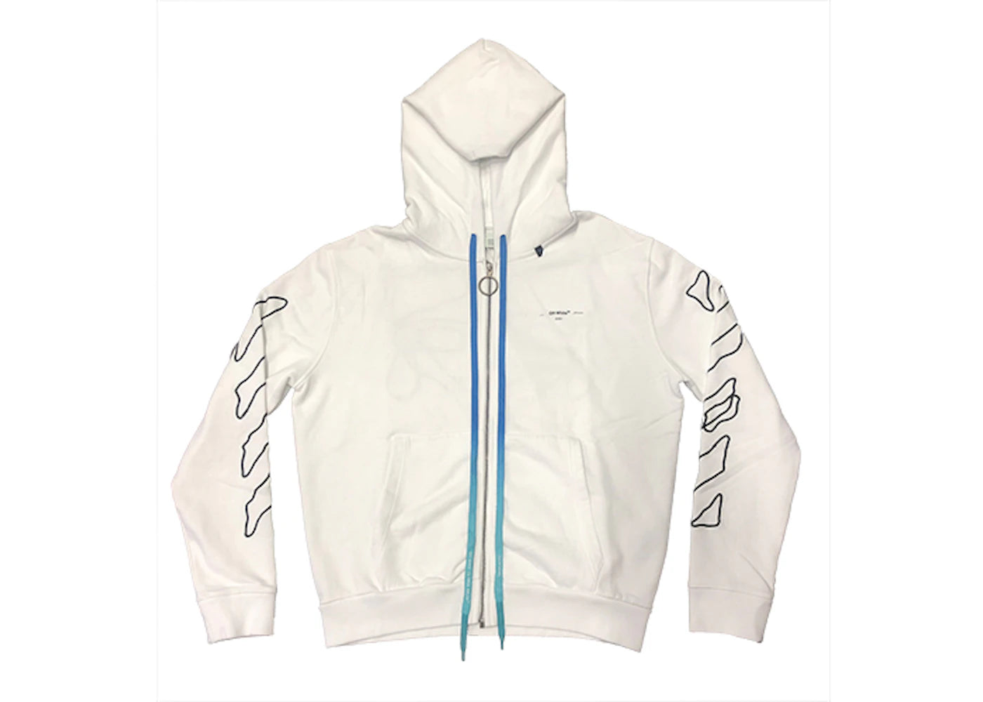 OFF-WHITE Embroidered Abstract Arrows Zip Hoodie White