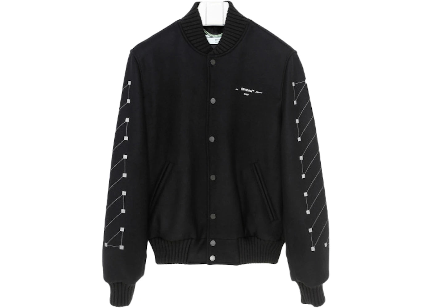 OFF-WHITE Embroidered Unfinished Arrows Varsity Jacket Black