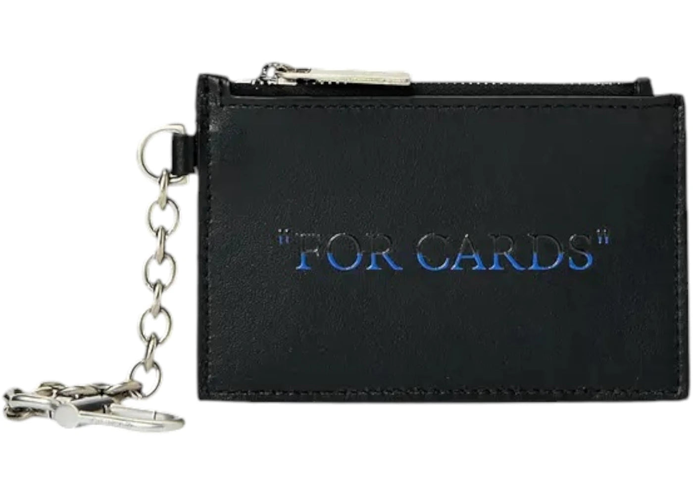 OFF-WHITE "FOR CARDS" Quote Bookish Key Ring Card Case Black/Blue