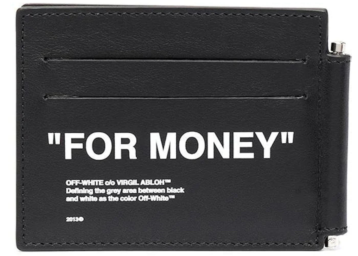 OFF-WHITE "FOR MONEY" Bill Clip Wallet Black