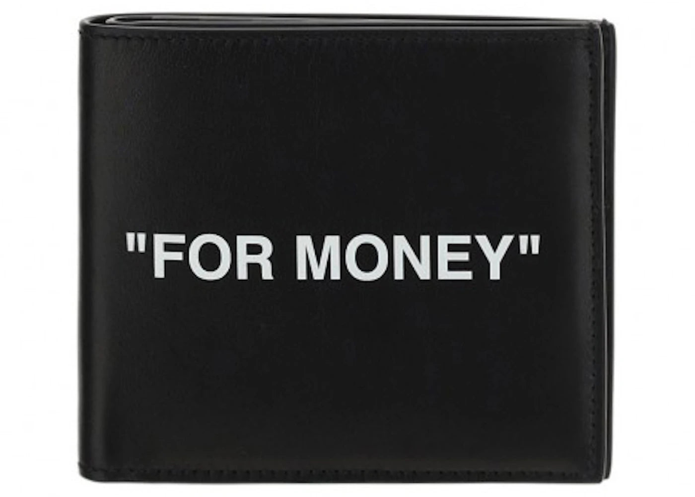 OFF-WHITE "FOR MONEY" Printed Bi-Fold Wallet (8 Card Slots) Black