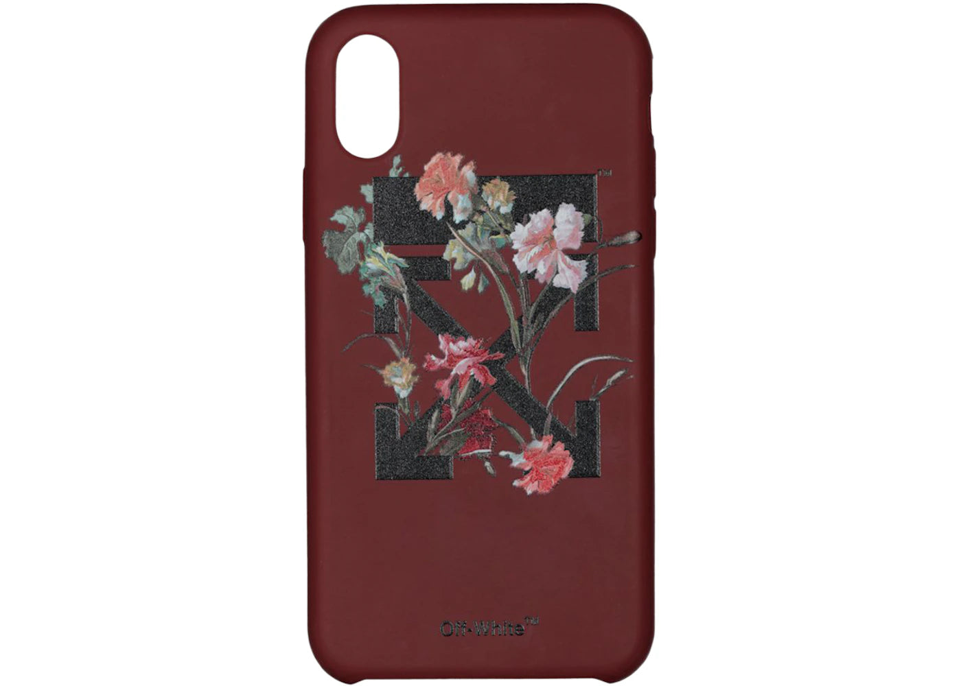 OFF-WHITE Flowers iPhone X Case Bordeaux/Black