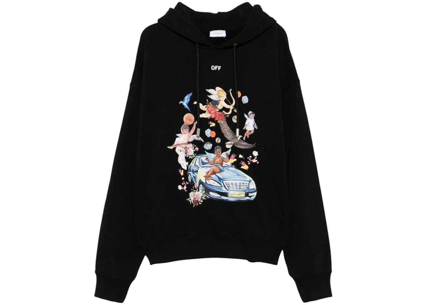OFF-WHITE Fresco Car Skate Hoodie Black/White