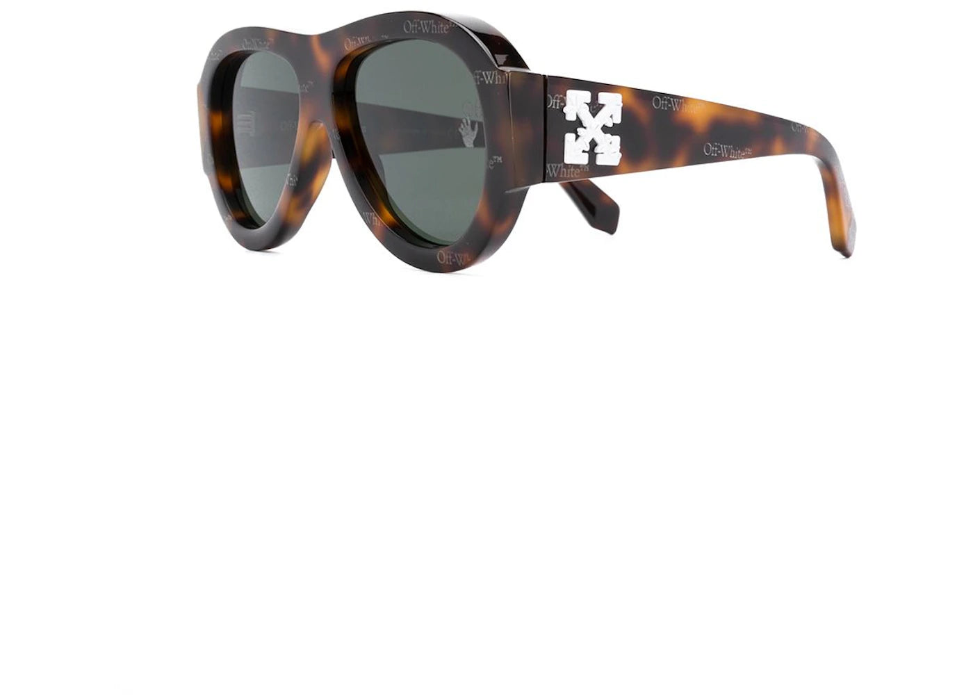 OFF-WHITE Frida Pilot Sunglasses Havana Brown/White (OWRI020F20PLA0016003)