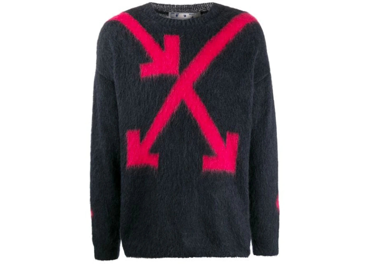 OFF-WHITE Fuzzy Arrows Knit Sweater Dark Grey/Red