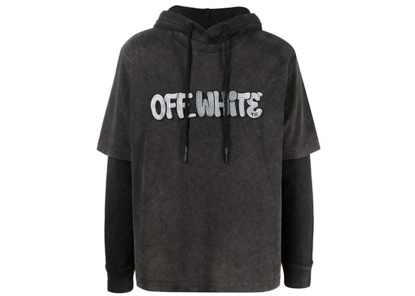 OFF-WHITE GM Vintage DBL Sleeve Hoodie Dirty Black