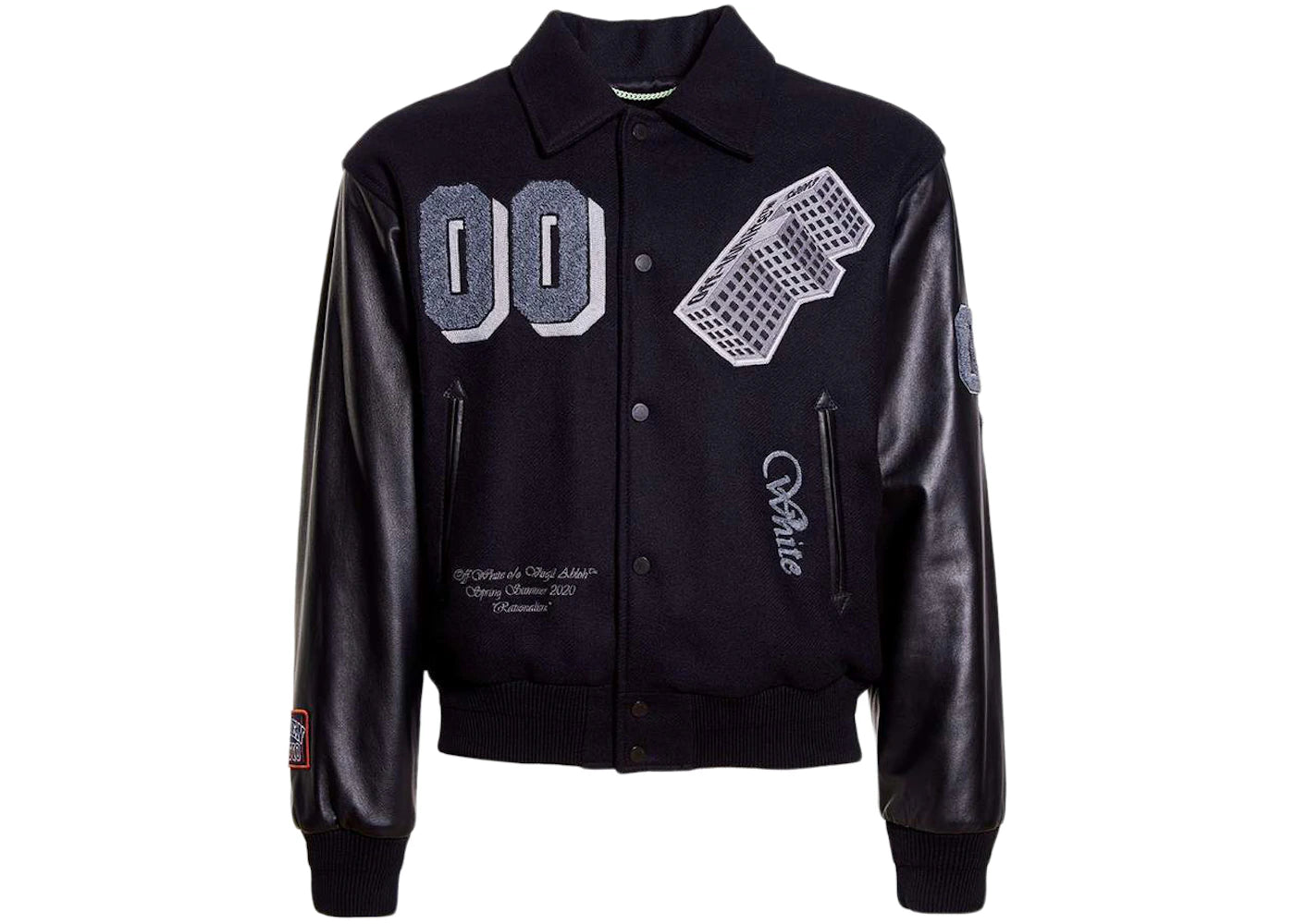 OFF-WHITE GOLDEN RATIO' Varsity Jacket Black/Grey