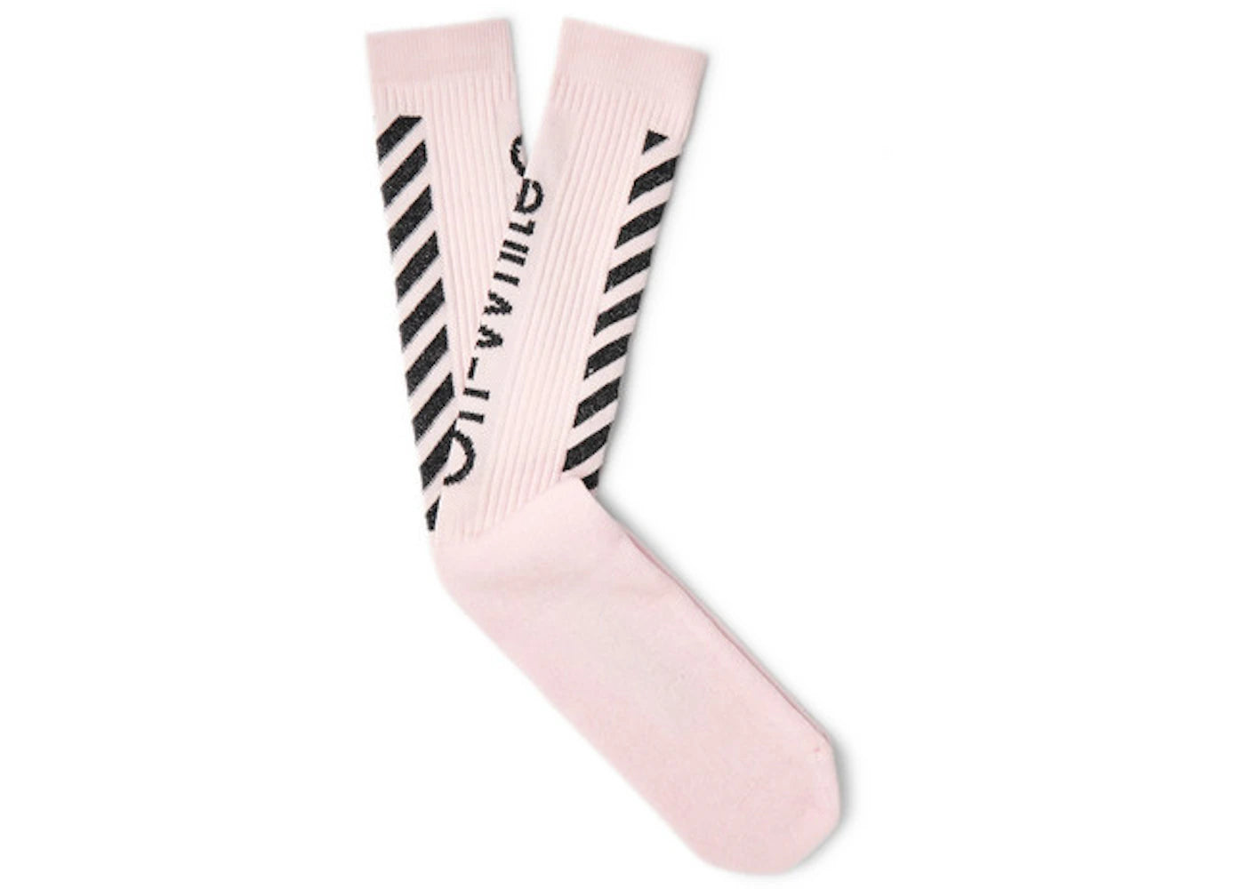 OFF-WHITE Glittered Diag Logo Intarsia Stretch Socks (SS19) Pink/Black