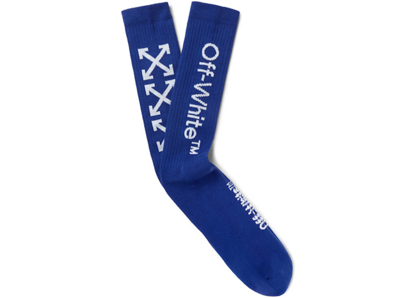 OFF-WHITE Glittered Logo Intarsia Stretch Socks (SS19) Blue/White