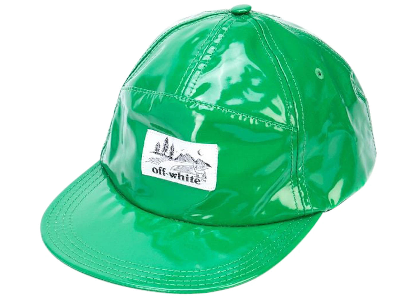 OFF-WHITE Glossy Patch Logo Baseball Hat Green