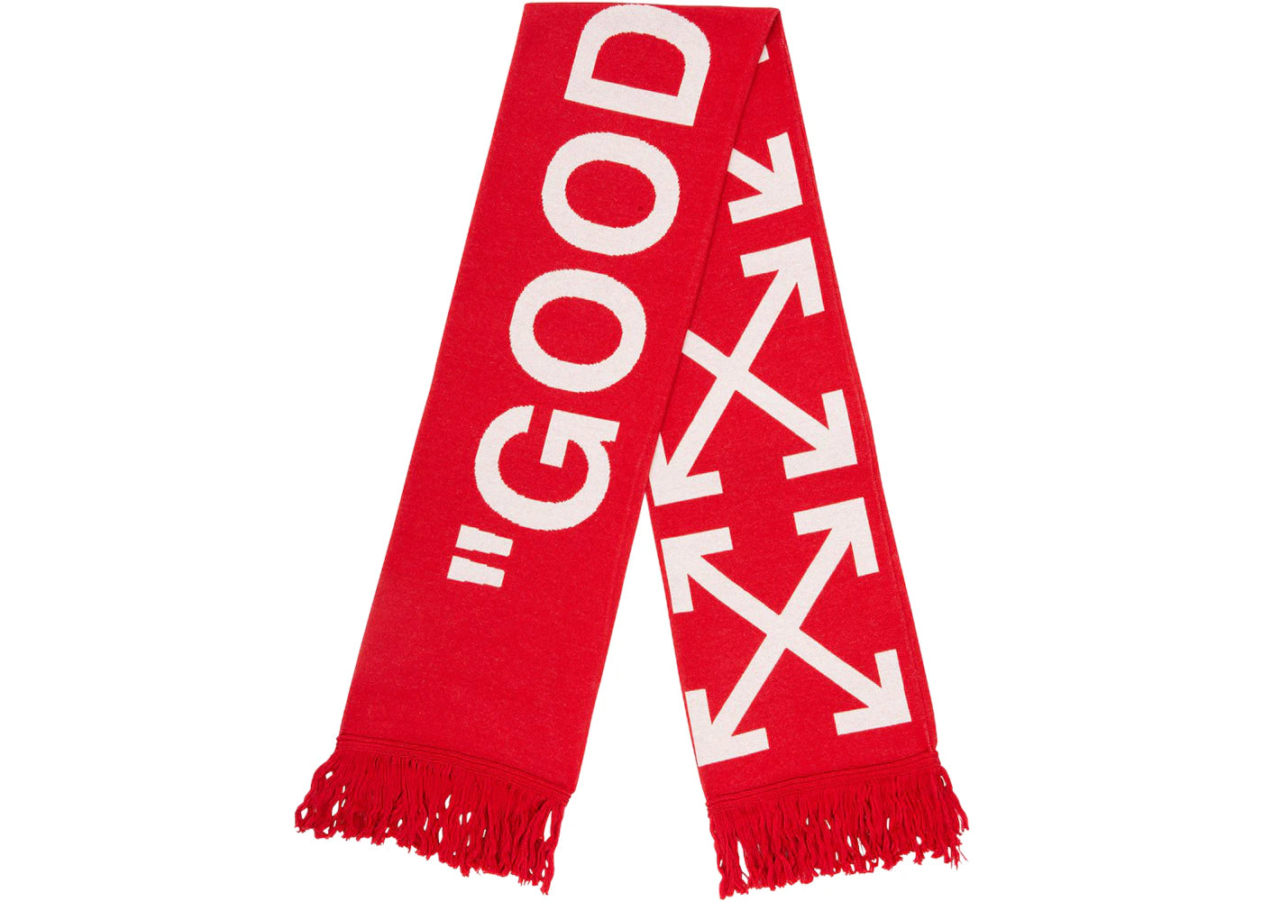 OFF-WHITE Good Luck Scarf Red/White