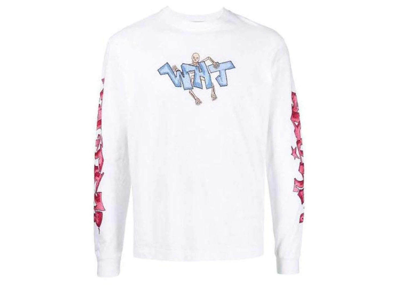 OFF-WHITE Graff Wht Pupp Skate Long Sleeve T-shirt White