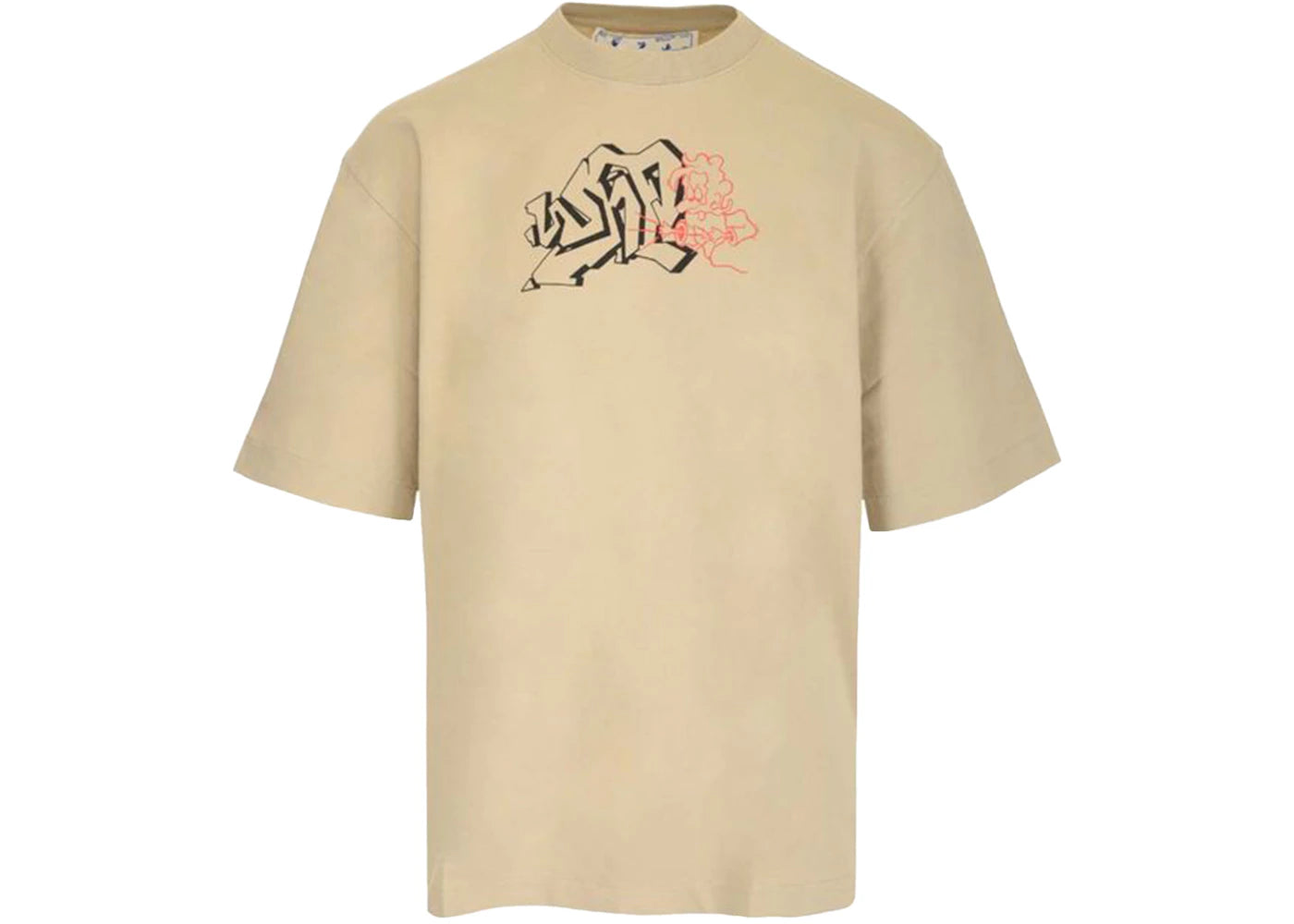 OFF-WHITE Graffiti Arrows Logo T-Shirt Dark Sand