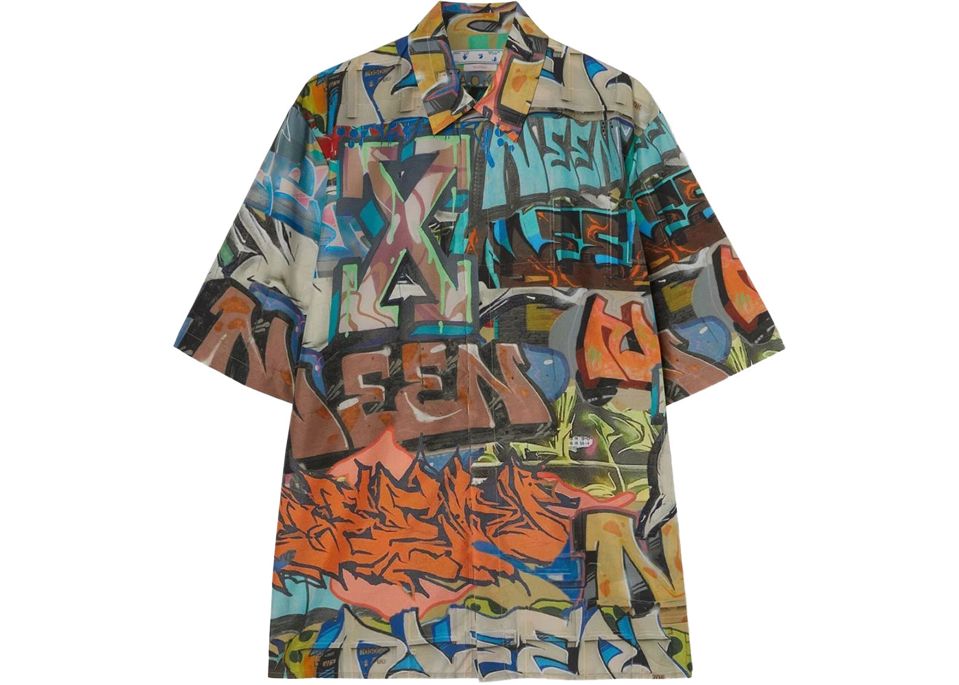 OFF-WHITE Graffiti Print Short Sleeve Shirt Multi