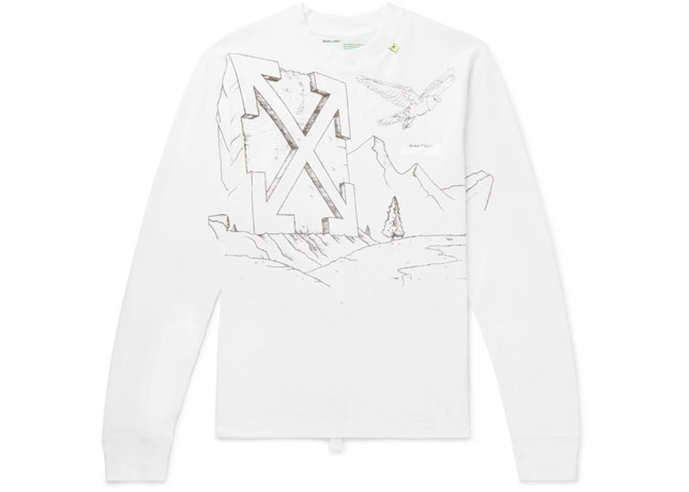 OFF-WHITE Graphic Print L/S T-Shirt White/Black