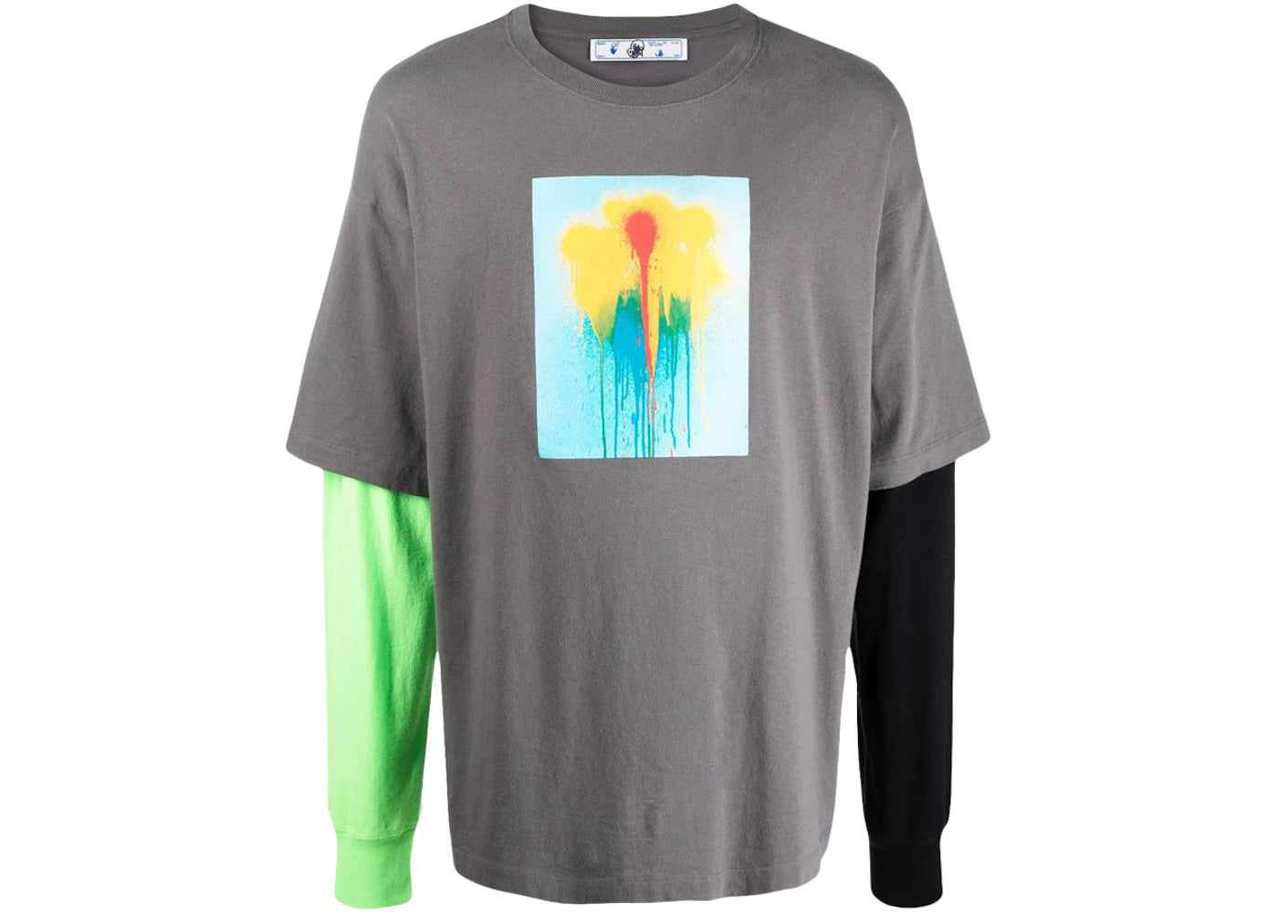 OFF-WHITE Graphic Print Layered Longsleeve Shirt Grey/Multi