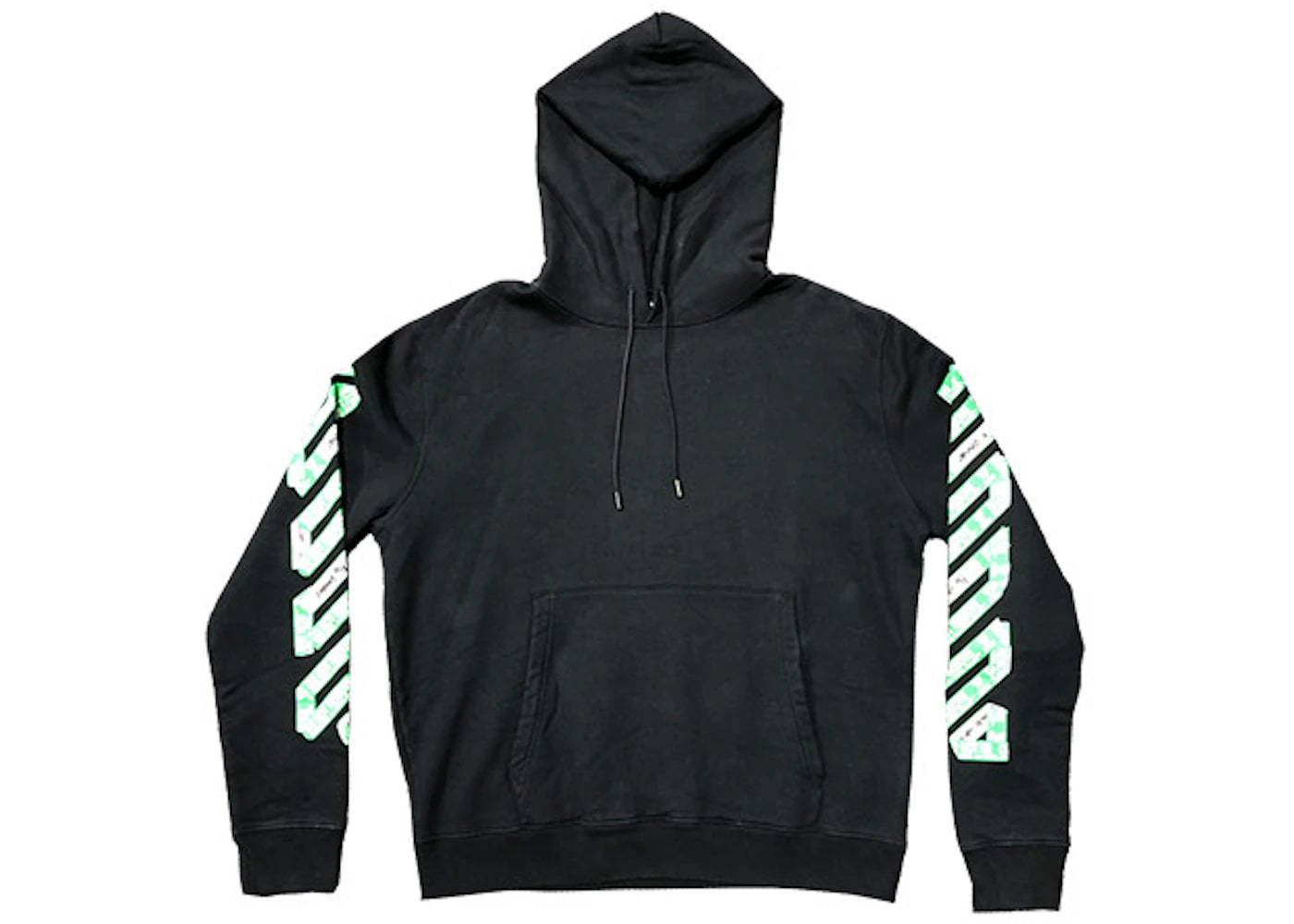 OFF-WHITE Green Diagonal Arrows Hoodie Black