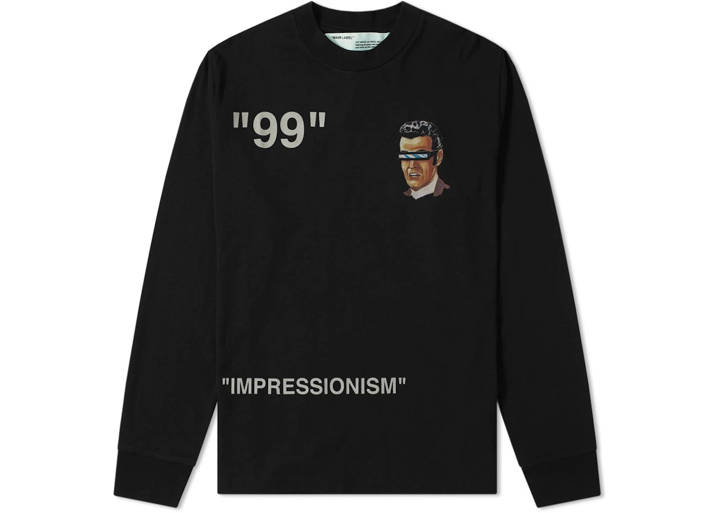 OFF-WHITE Green Man' Graphic Print L/S T-Shirt Black/Multicolor